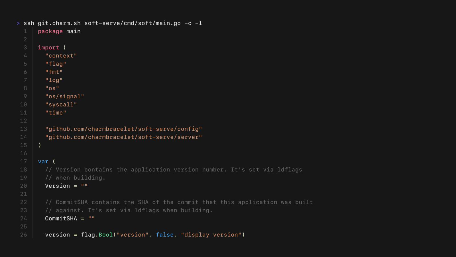 Example tree and file output on the CLI